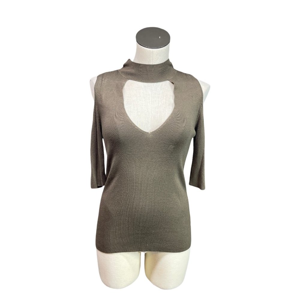 Express Olive Cutout Blouse